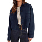 European And American Style Women Faux Suede Short Jacket Casual Lightweight Autumn Fashion