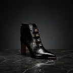 Women's Satin Pointed Toe Chunky Heel Short Boots – Ultra High Heel