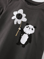 Children's Panda Graphic Short Sleeve T-Shirt