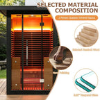 Lugano 2-Person Outdoor Full-Spectrum Infrared Sauna With Aluminum Alloy Exterior & WiFi (SAK14973)