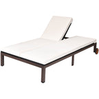 2-Person Patio Rattan Lounge Chair with Adjustable Backrest