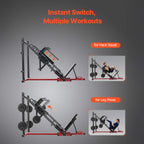 Rovix 2000LBS Adjustable Leg Press And Hack Squat Machine For Home Gym Workouts (SAK53148)