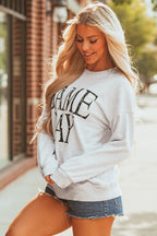 Blue Vintage Washed GAME DAY Graphic Baggy Sweatshirt