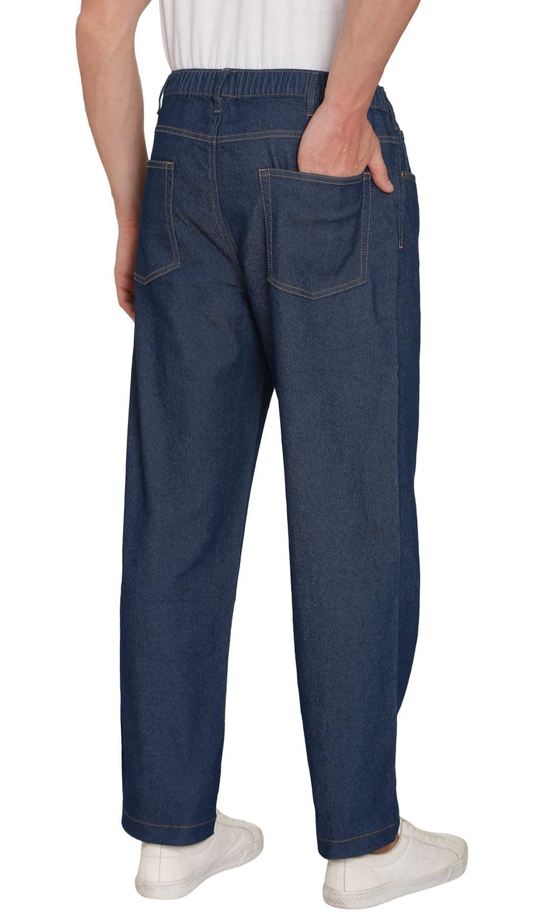 Men's Casual Elastic Waist Denim & Twill Pull on Jeans Pants