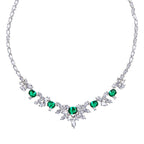 Emerald Multi Shaped Spiked Bib Necklace