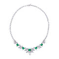 Emerald Multi Shaped Spiked Bib Necklace