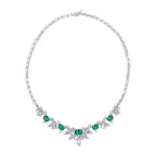 Emerald Multi Shaped Spiked Bib Necklace