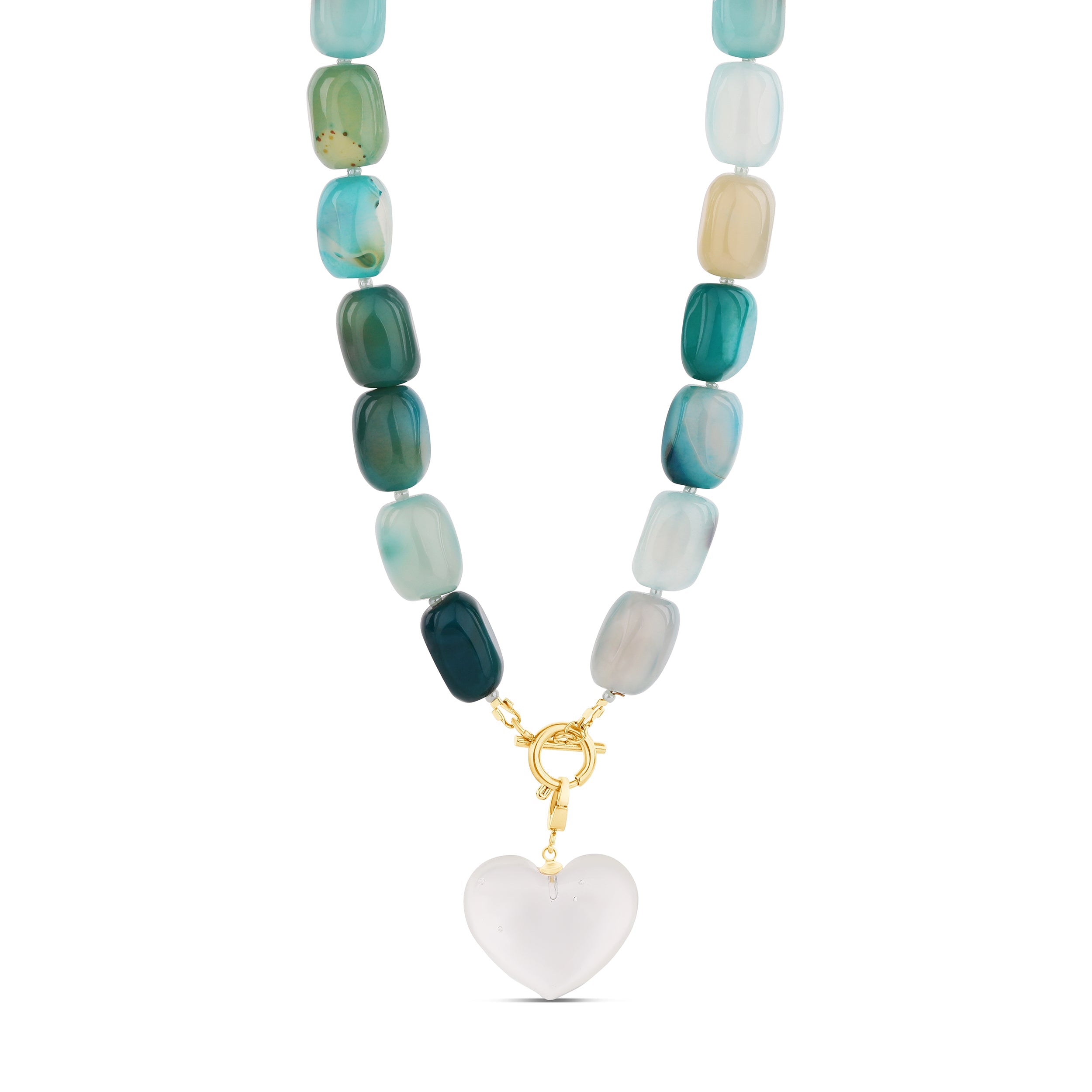 Blue Removable Crystal Heart Necklace