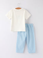 Blue Smocked Church Christ Bishop Christening Toddler Boys'Set