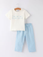 Blue Smocked Church Christ Bishop Christening Toddler Boys'Set