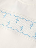 Blue Smocked Church Christ Bishop Christening Toddler Boys'Set