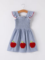 BACK TO SCHOOL Apple Applique Girls Dress