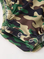 Camouflage Duck Smocking Embroidery Girls Romper