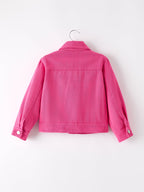Hot Pink Fall Girls Denim Top
