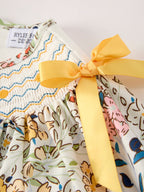 Fall  Embroidery Smocking Bow Floral Leaf Baby Girls Dress