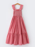 Mommy & Me Adult Dress – Red Plaid Sleeveless Outfit for Party