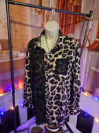 Sequin Leopard Print Button Down Blouse – Glam Wild Long Sleeve Top