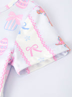 Easter Egg and Cross Print Christening Girls Dress