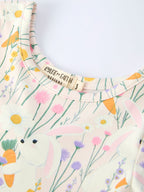 Spring Easter Bunny Yellow Floral Girls Dress