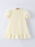 Embroidered Lace Girls' Short-sleeved Dress