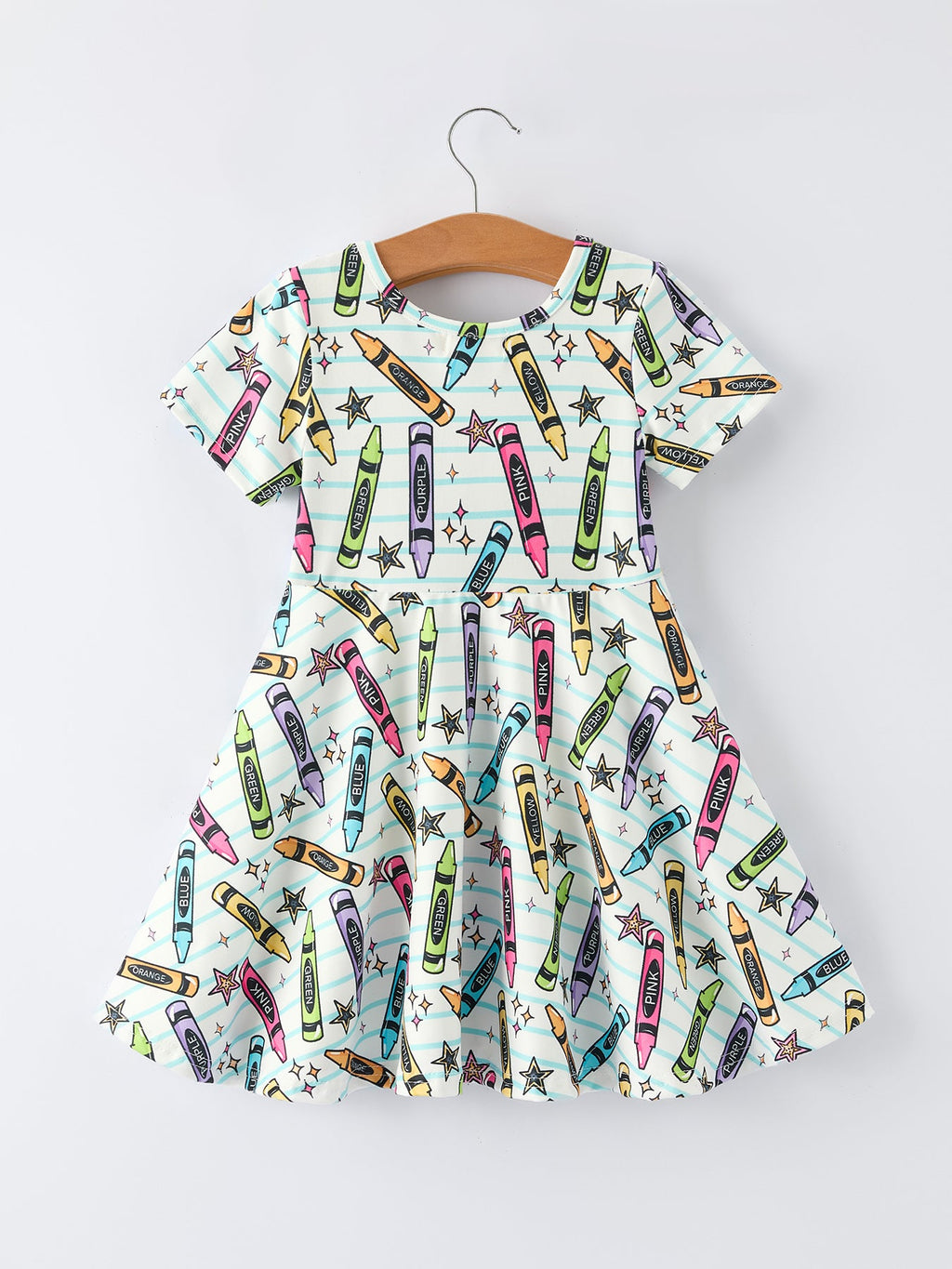 Girl Back To School Pencil Print Dress