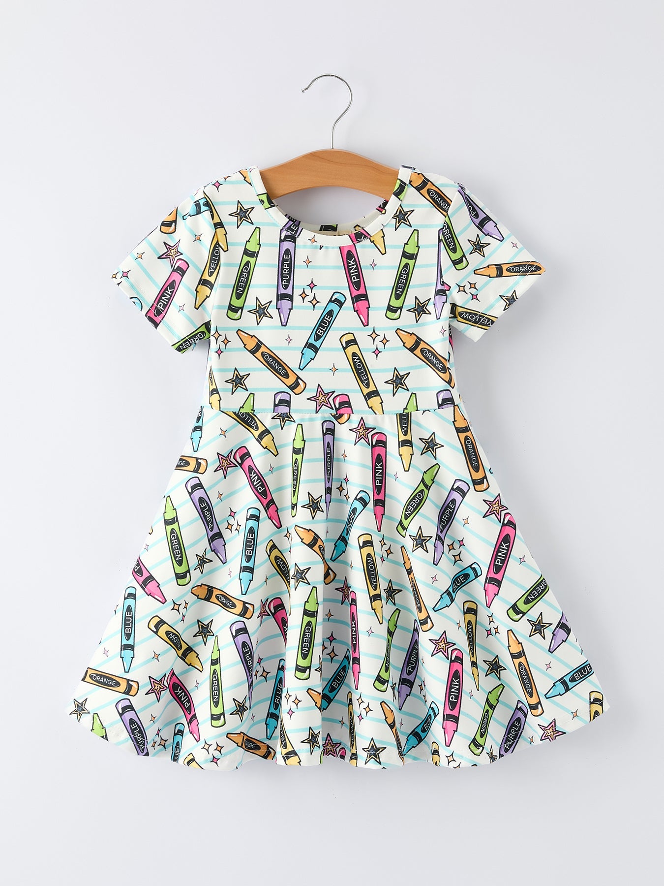 Girl Back To School Pencil Print Dress