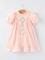 Embroidered Lace Girls' Short-sleeved Dress