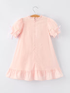 Embroidered Lace Girls' Short-sleeved Dress