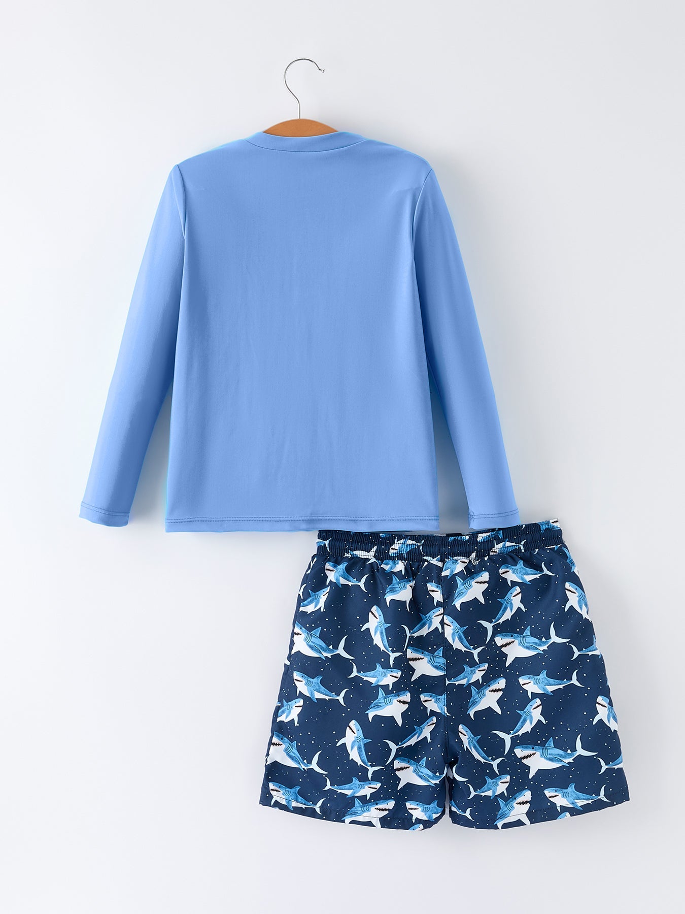 Shark Boys Two Piece Swimsuit Long Sleeve