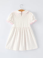 Back to School Polka Dot Girls Dress Pencil Bow Applique