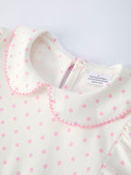 Back to School Polka Dot Girls Dress Pencil Bow Applique