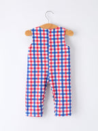 4th of July Plaid Flag Baby Boy Romper