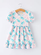 Ocean Animal Sea Turtle Girl Ruffle Dress