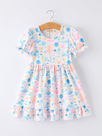 Ocean Animal Print Girl Ruffle Dress