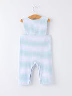 4th of July Stripe Blue Boys Romper