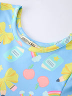 Back to School Rainbow Bow Girls Dress