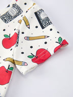 Back to School Apple Pencil Print Girls Dress
