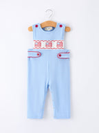 4th of July Flag Baby Boys Romper Smocked
