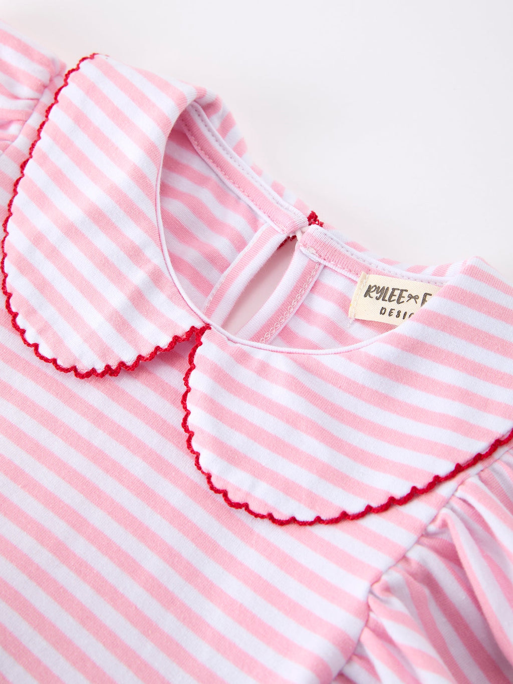 Girls Back To School Apple Applique Twirl Dress Ruffle Petal Collar