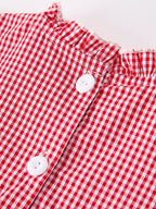 Girls Back To School Worm Plaid Twirl Dress Smocked