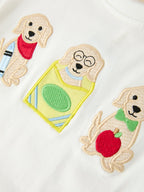 Boys Back To School Dog Plaid Short Set Applique