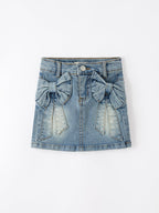 Denim Bow Girls Skirt
