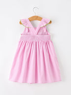 Turtle Girls Dress Pink Stripe Ruffle Strap