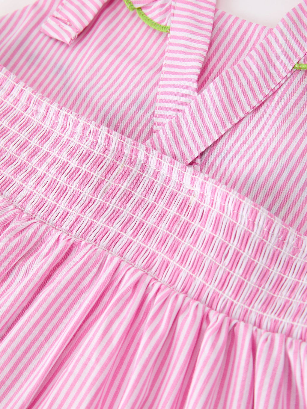 Turtle Girls Dress Pink Stripe Ruffle Strap