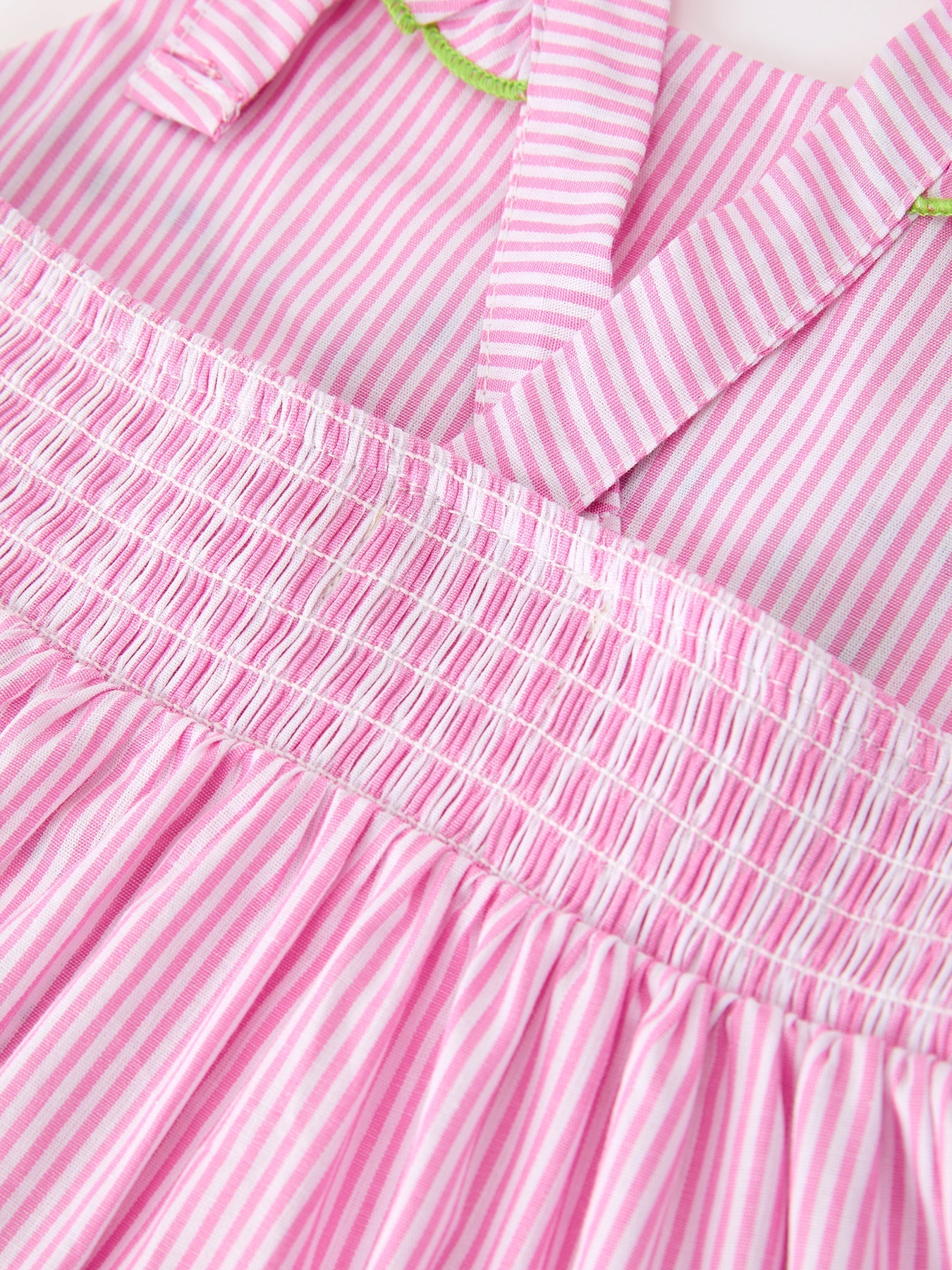Turtle Girls Dress Pink Stripe Ruffle Strap