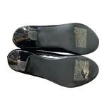 Forever Womens Size 6.5 Shiny Black Round Closed Toe 2" Heel Slide On Shoes