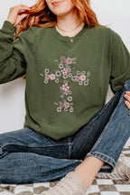 Floral Cross Easter Comfort Colors Long Sleeve