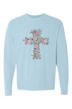 Floral Cross Easter Comfort Colors Long Sleeve