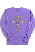 Floral Cross Easter Comfort Colors Long Sleeve