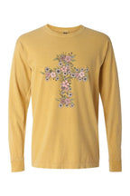 Floral Cross Easter Comfort Colors Long Sleeve